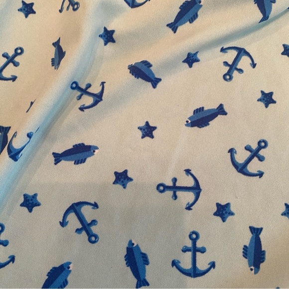 LuLaRoe • Aqua & Blue Nautical Large Anchor Marsha Midi Skirt • Size XL • EUC - Picture 3 of 6